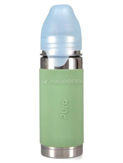 Bottiglia Termica in Acciaio con Beccuccio in Silicone - 260 ml - Muschio