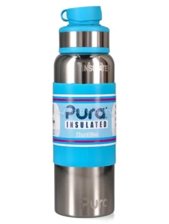 Bottiglia Termica in Acciaio con Tappo Sport - 650 ml - Azzurra