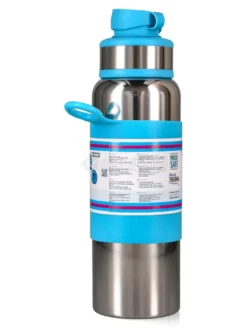 Bottiglia Termica in Acciaio con Tappo Sport - 650 ml - Azzurra