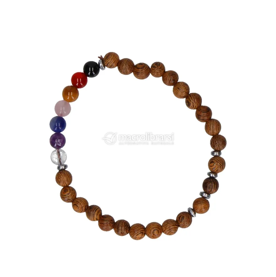 Bracciale Chakra con Sfere in Legno