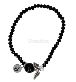 Bracciale con Cristalli Piccoli e Onice Nera
