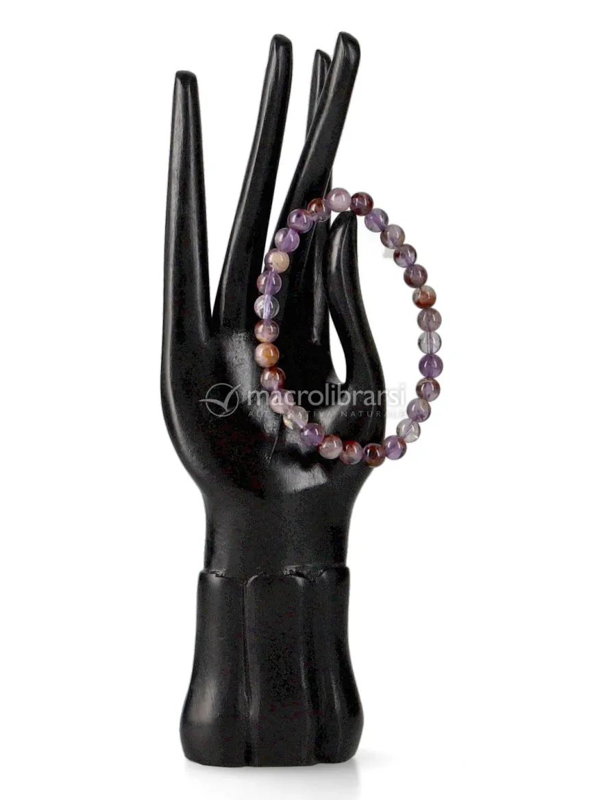 Bracciale Sfera Pietre 6 mm - Ametista Auralite