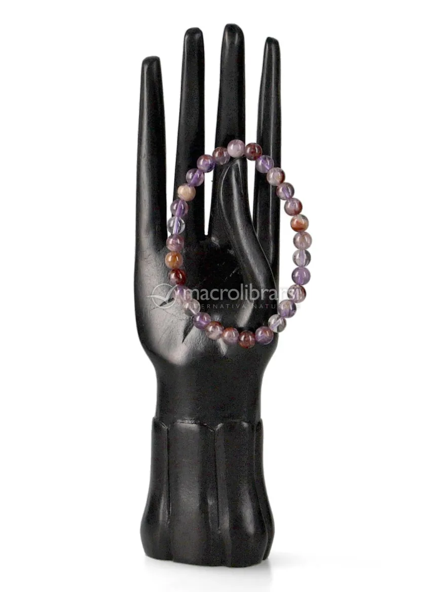 Bracciale Sfera Pietre 6 mm - Ametista Auralite