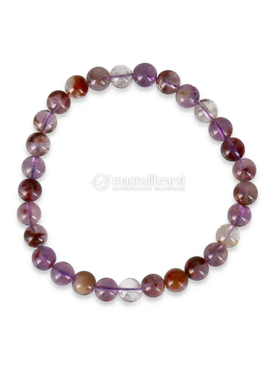 Bracciale Sfera Pietre 6 mm - Ametista Auralite