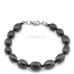 Braccialetto Olesya in Shungite con Pietre Ovali - Piccolo