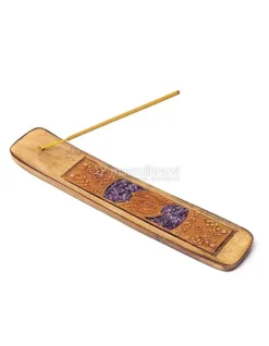 Brucia Incenso in Legno per Incensi in Stick - Healing Hands con Ametista