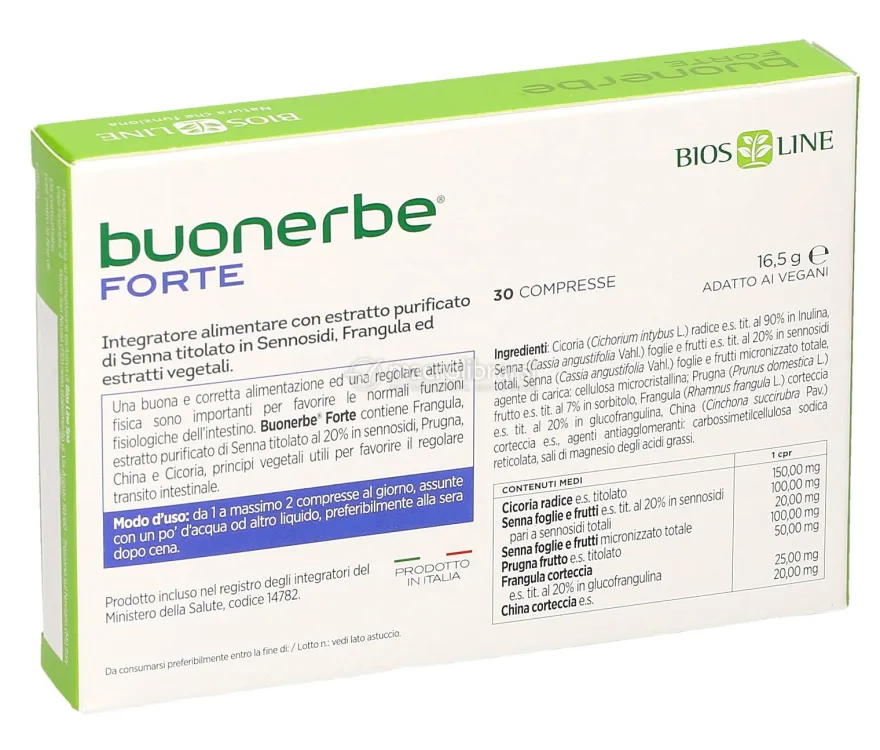 Buonerbe Forte - Integratore Alimentare con Estratto di Senna in Compresse