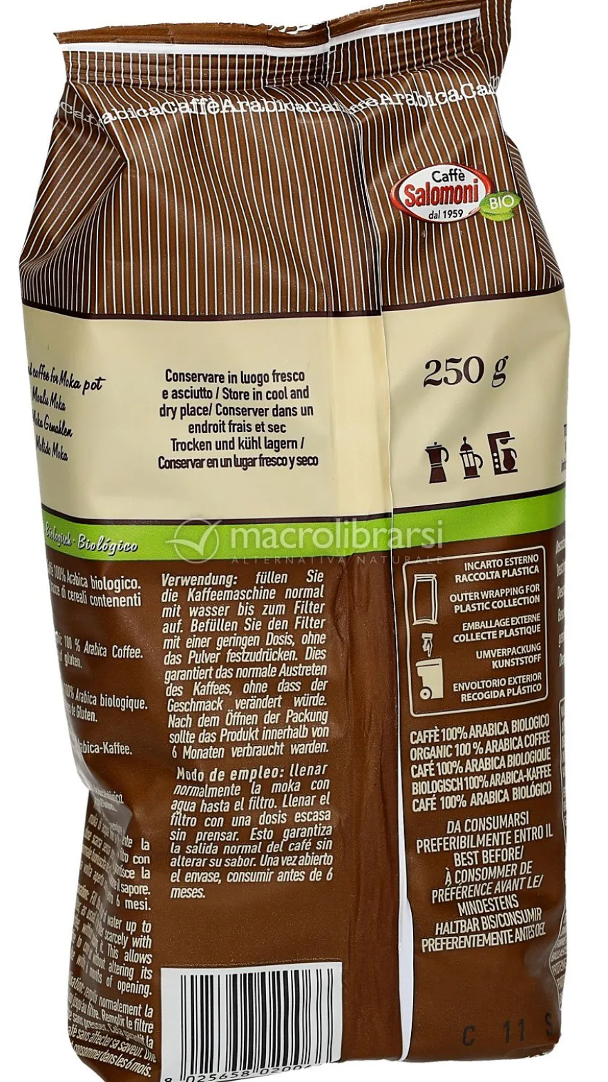 Caffè Arabica Macinato per Moka Bio