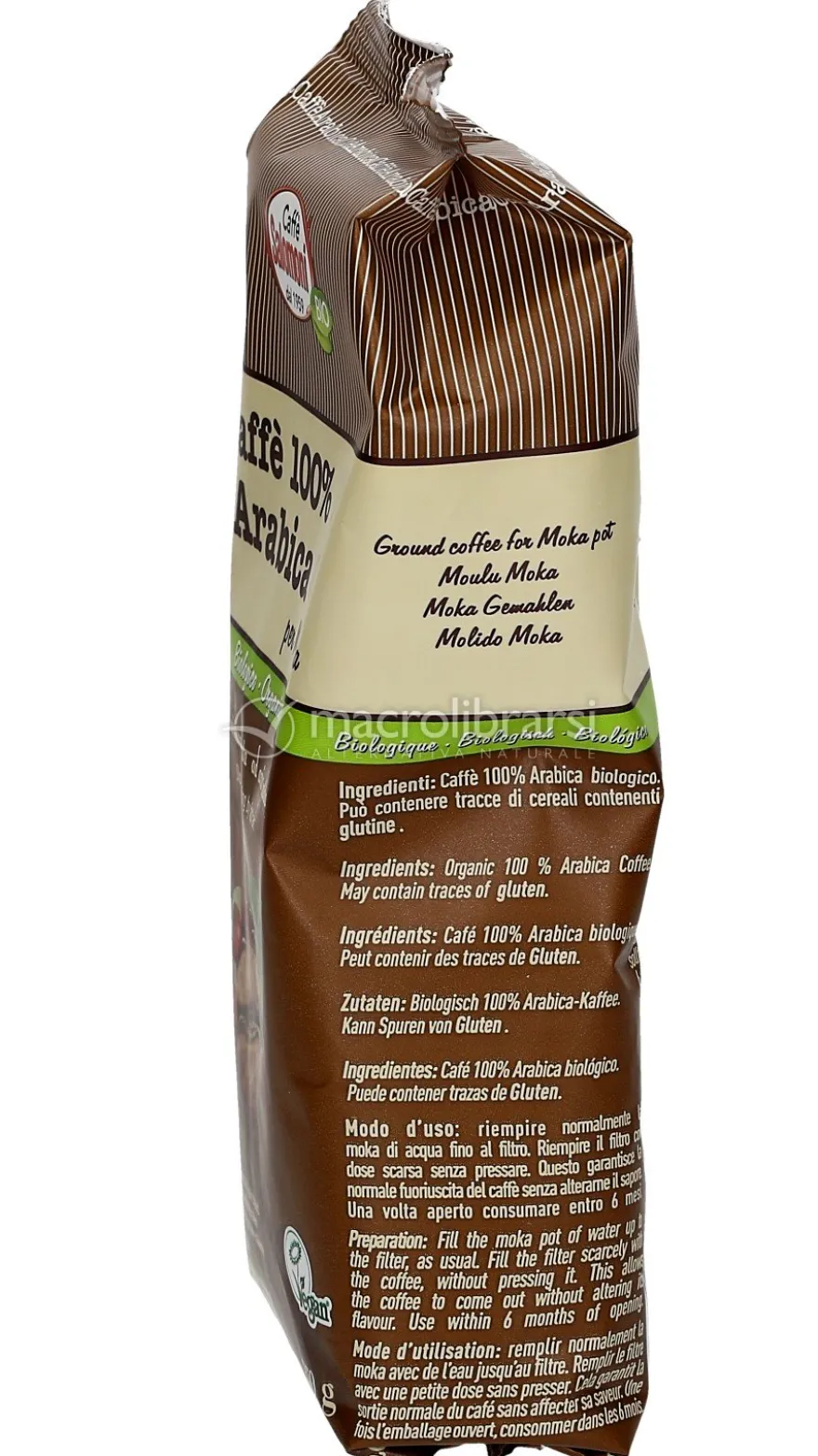 Caffè Arabica Macinato per Moka Bio