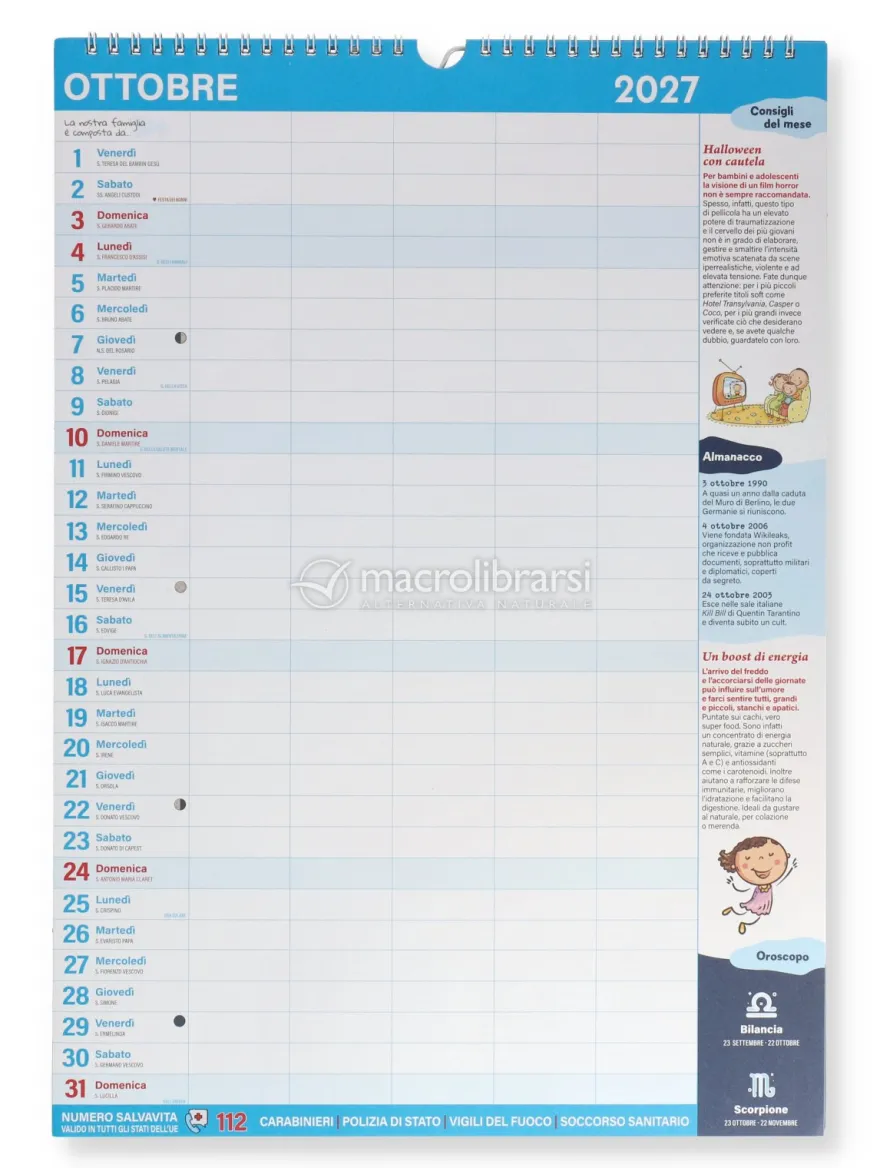Calendario-Agenda della Famiglia 2027