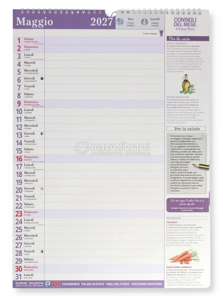 Calendario-Agenda Rimedi della Nonna 2027