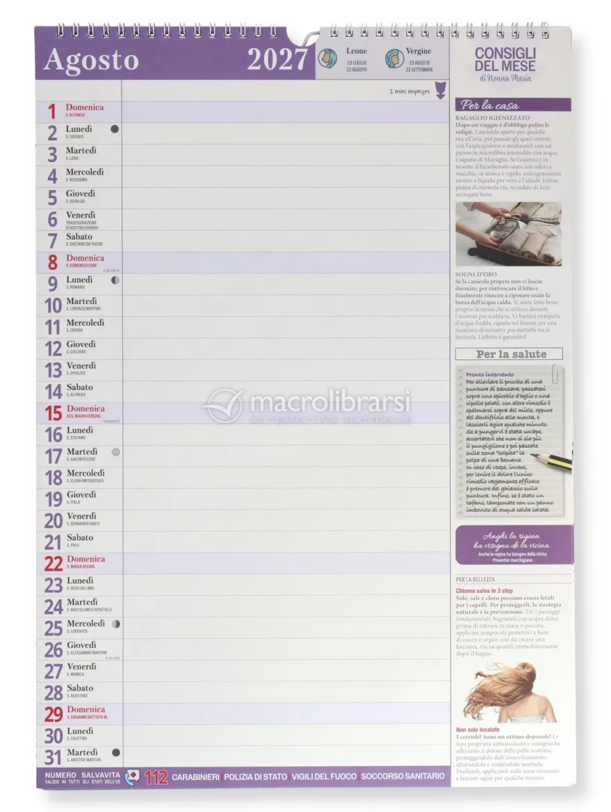 Calendario-Agenda Rimedi della Nonna 2027