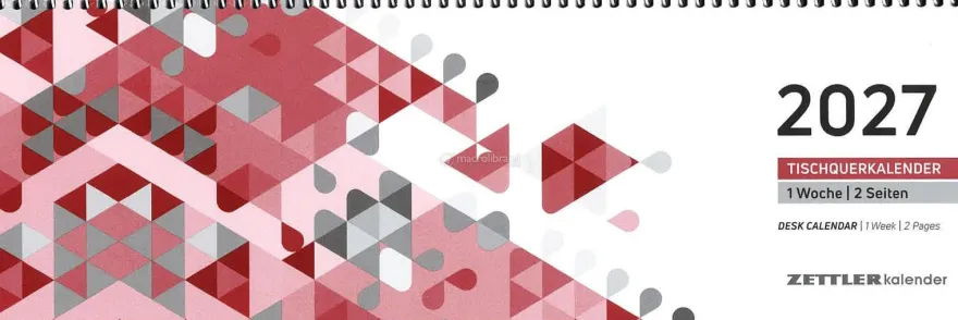 Calendario da Tavolo Settimanale Zettler Rosso 2027