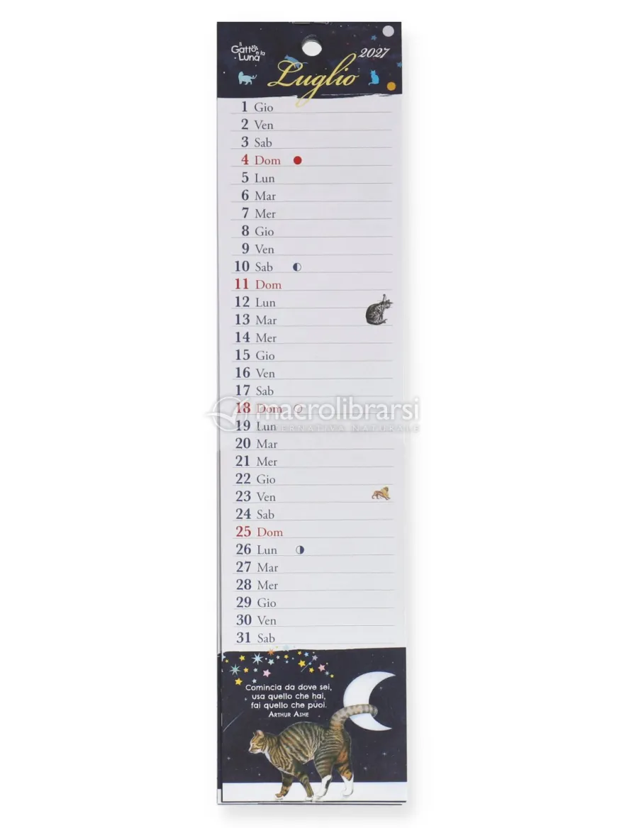 Calendario Piccolo 2027 il Gatto e la Luna
