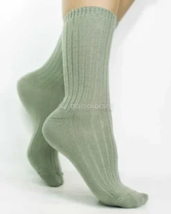 Calzini Bimbi in Lana Merinos Extra Fine "Olli" - Verde - 2/4 Anni