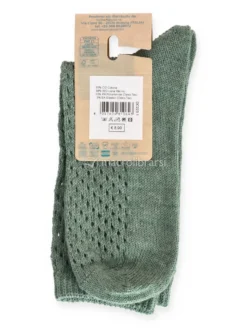 Calzini Donna Traforati in Lana Merino e Cotone Bio Verde - Taglia 35/38
