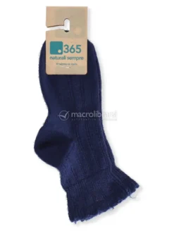 Calzini Medi Donna in Lana Merinos con Ricamo "Vega" - Bluette - Taglia 39/42