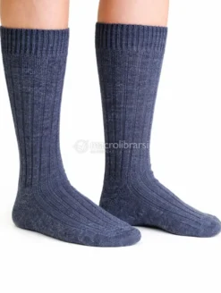 Calzini Uomo a Costa in Cotone e Lino - Blu - Taglia 39/42