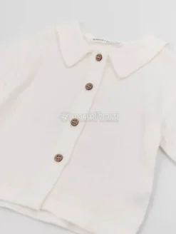 Camicia Bimbo a Maniche Corte - Offwhite - 3m