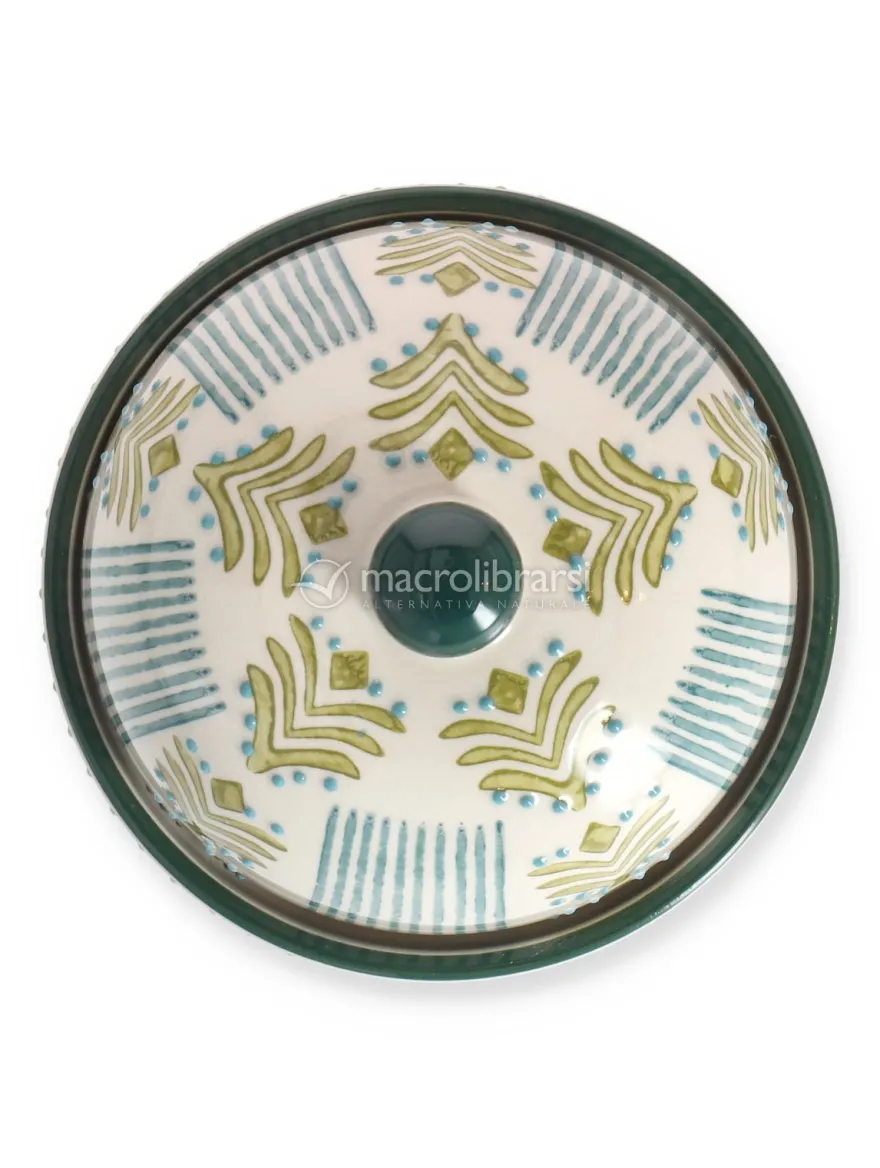Campana per Formaggio in Gres con Piattino Orientale - Blu