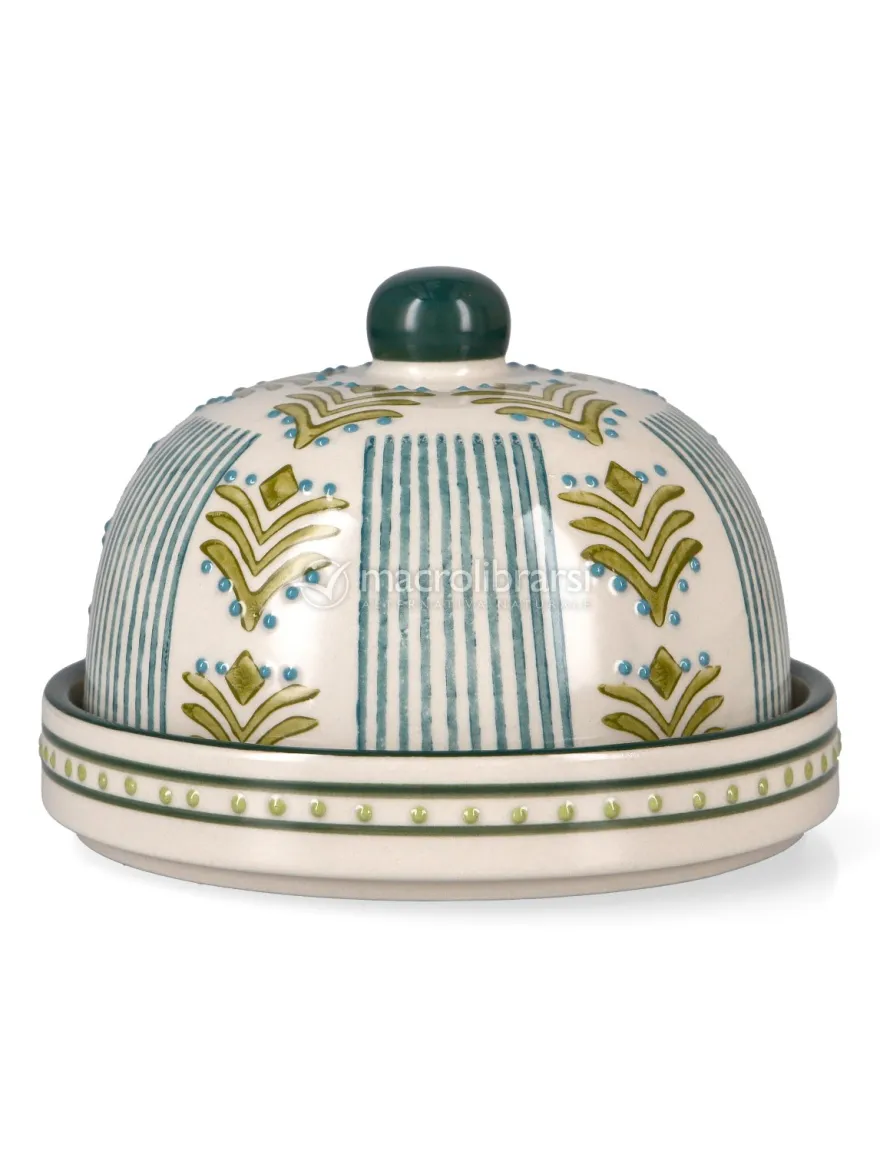 Campana per Formaggio in Gres con Piattino Orientale - Blu