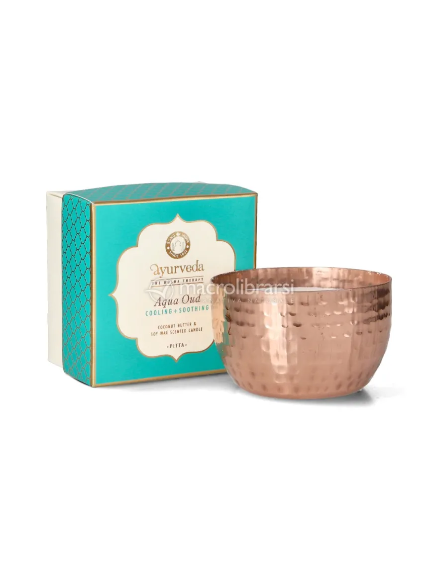 Candela con 2 Stoppini in Vaso Rame - Aqua Oud - Pitta