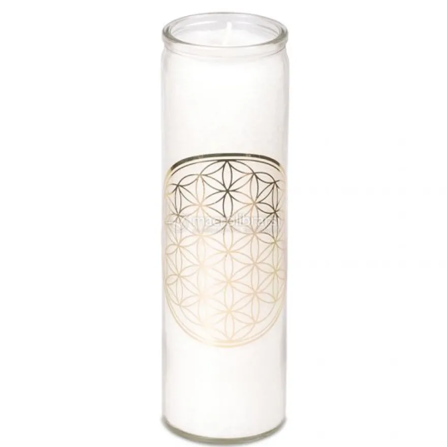 Candela Fiore della Vita - Stearina in Vetro