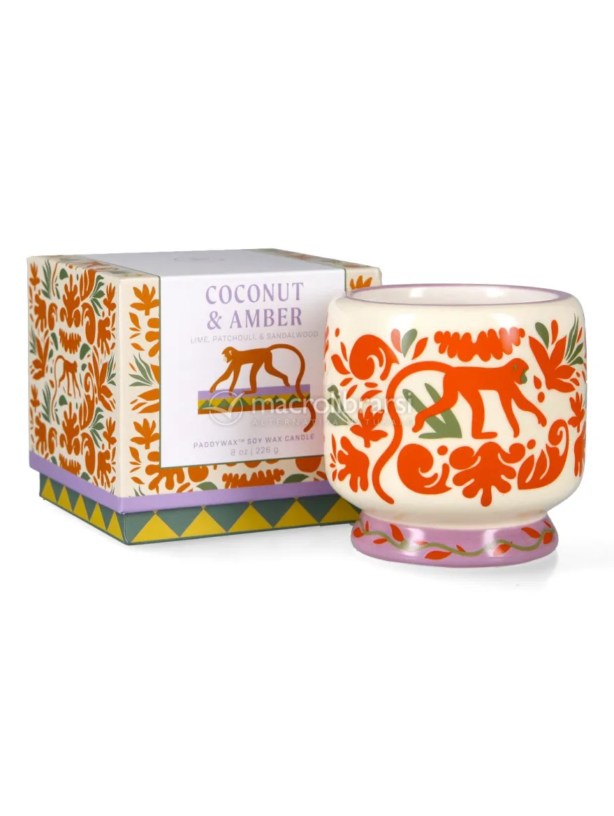 Candela in Ceramica "A Dopo" Jungle - Cocco e Ambra