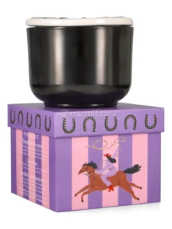 Candela in Vetro "Charmed" Lucky Horseshoe - Tabacco e Pino