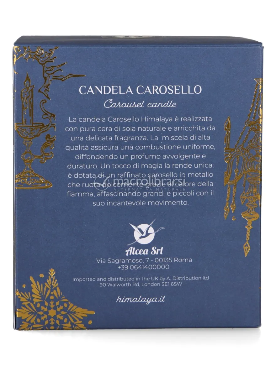 Candela Profumata in Cera di Soia con Giostra Rotante "Carosello" - Mela & Brandy