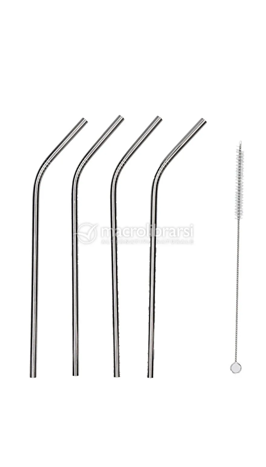 Cannucce in Acciaio Inossidabile con Curva - Set da 4