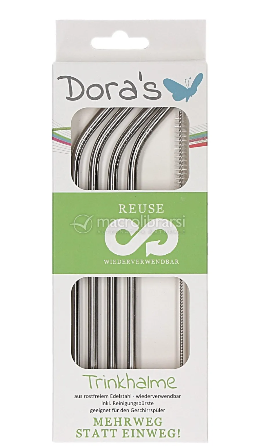 Cannucce in Acciaio Inossidabile con Curva - Set da 4