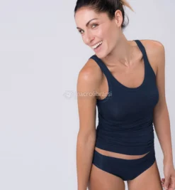 Canottiera Donna in Fibra di Faggio - Blu - Taglia S-M