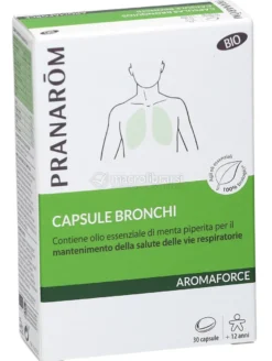 Capsule Bronchi Aromaforce - Integratore con Olio Essenziale di Menta Piperita - Capsule