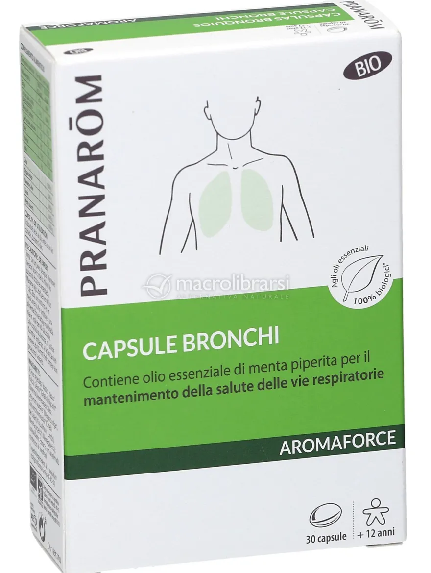 Capsule Bronchi Aromaforce - Integratore con Olio Essenziale di Menta Piperita - Capsule