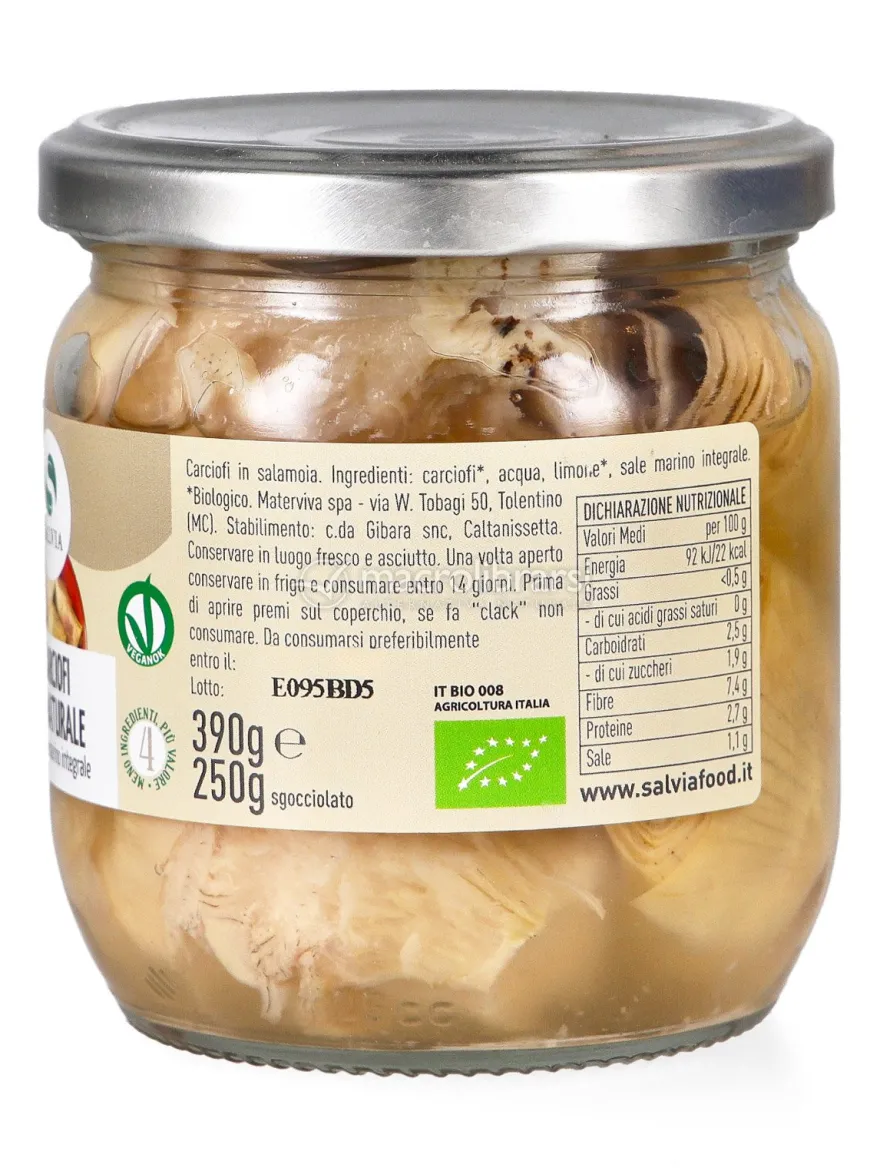 Carciofi al Naturale Biologici - 390 g