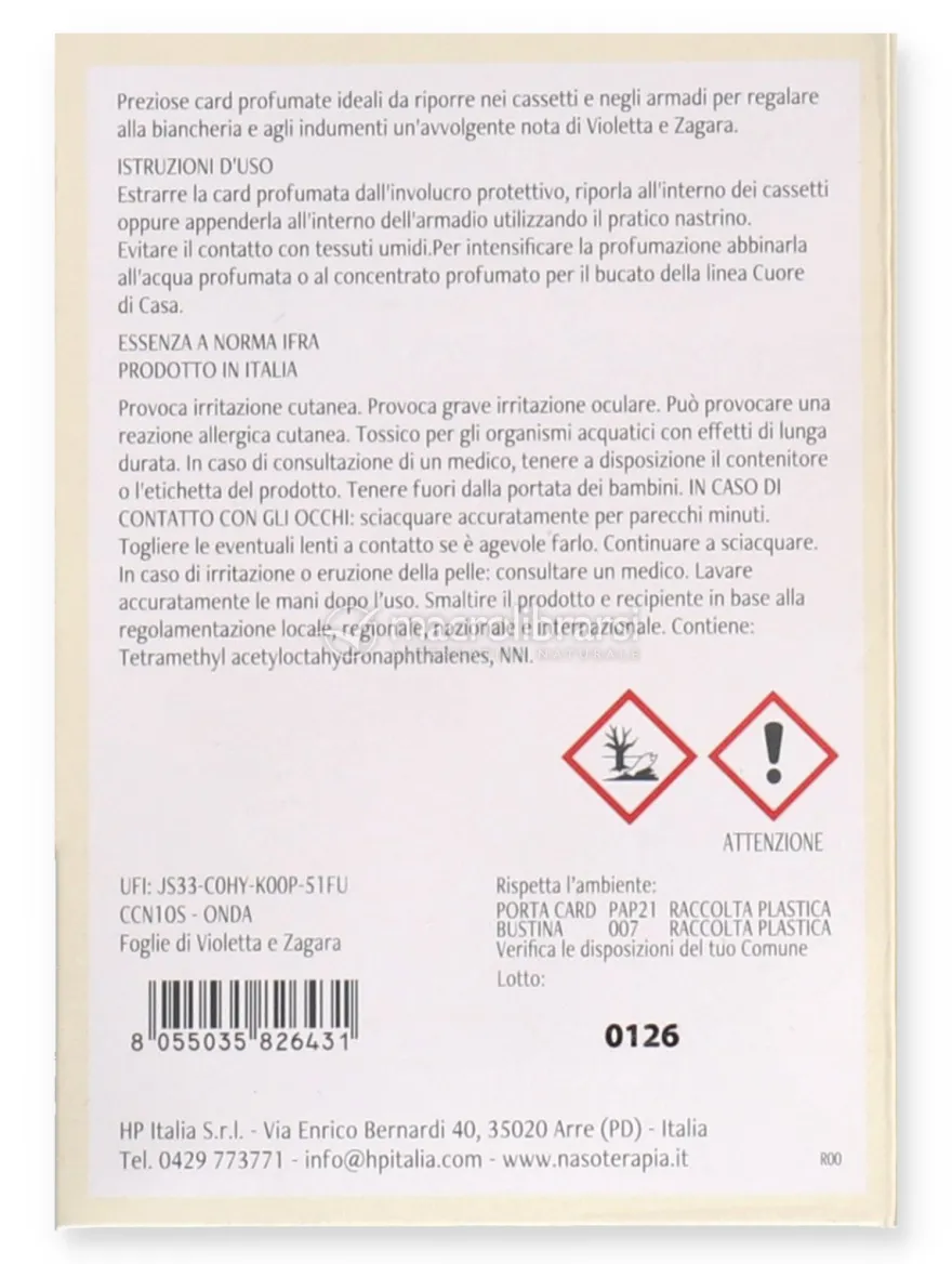 Card Profumata per Cassetti o Armadi - Onda