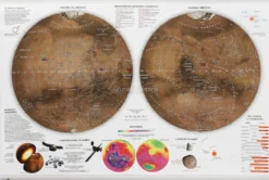Carta Murale Astronomica - Marte - Luna - Grande