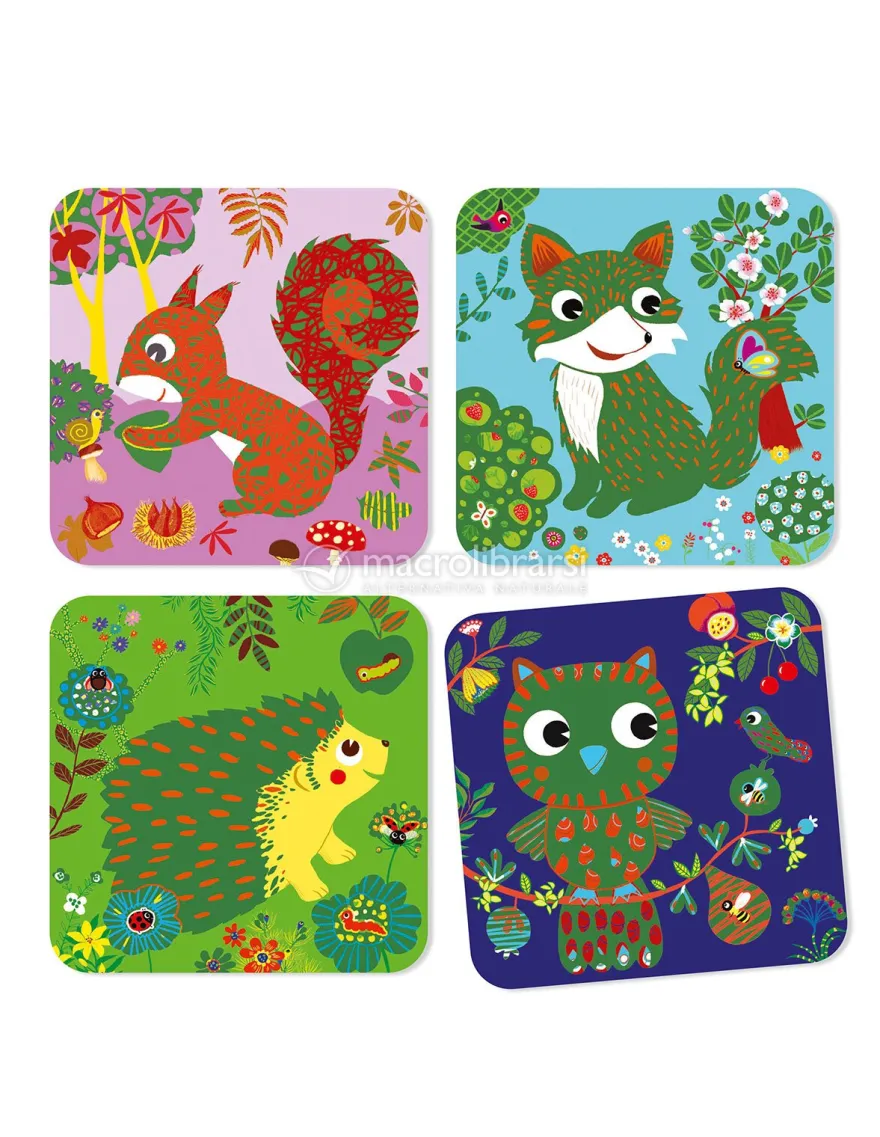 Carte da Grattare Primi Passi Set Creativo - Animaletti del Bosco