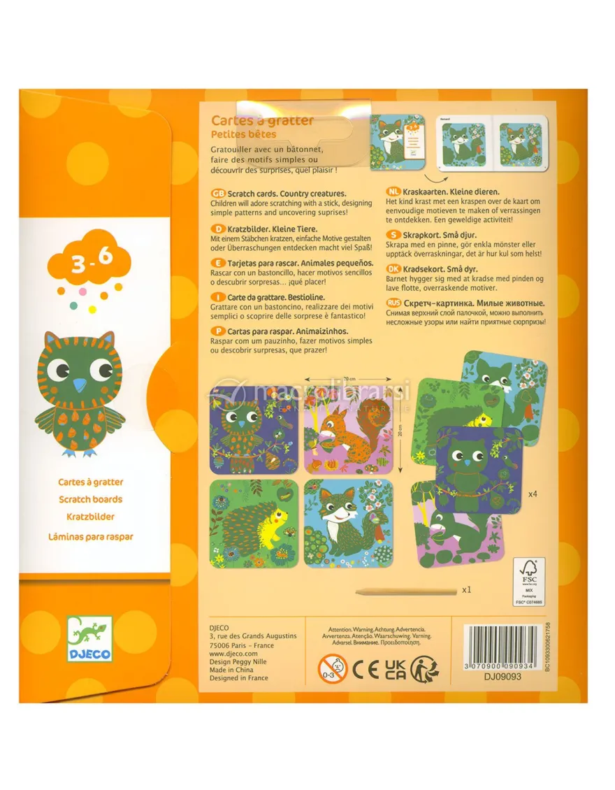 Carte da Grattare Primi Passi Set Creativo - Animaletti del Bosco