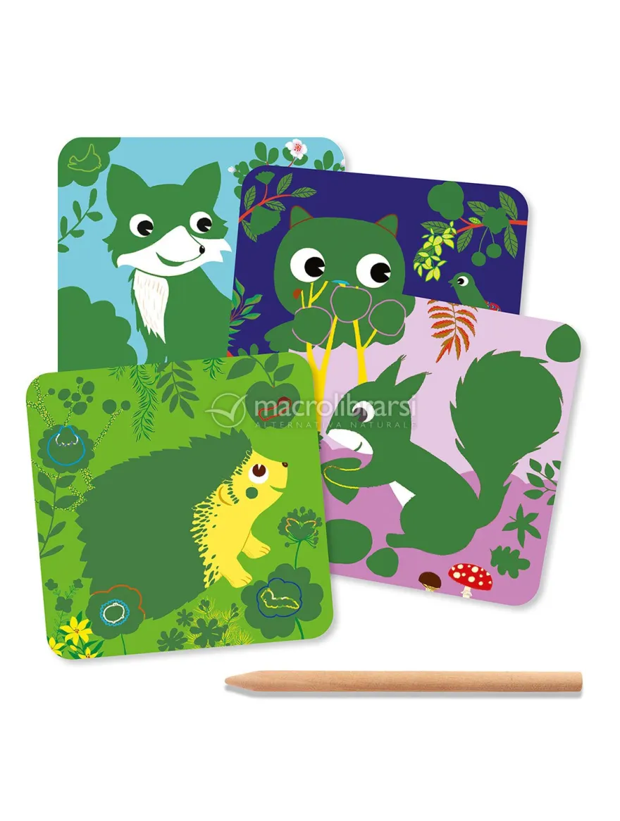 Carte da Grattare Primi Passi Set Creativo - Animaletti del Bosco