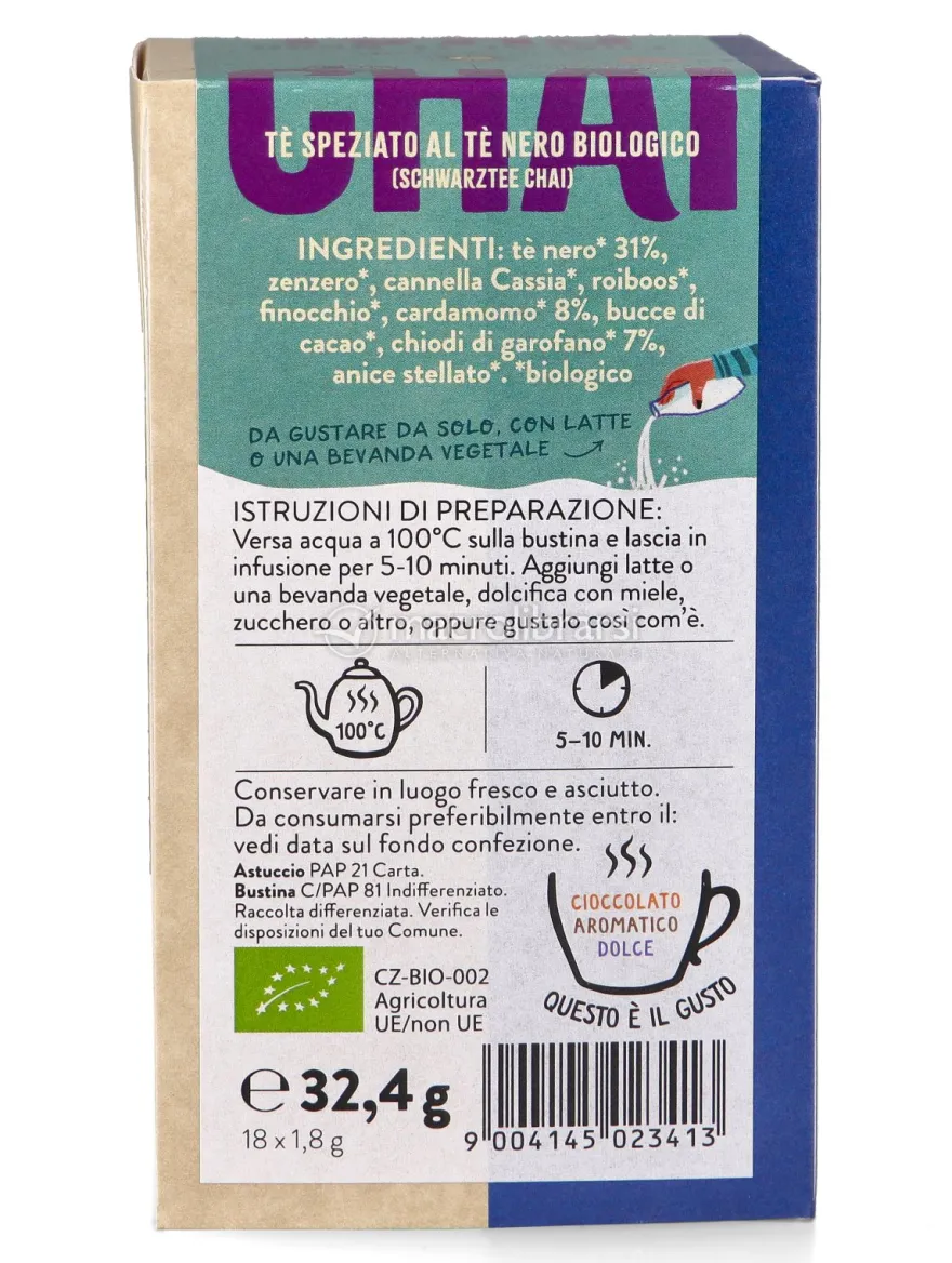 Chai al Tè Nero con Chiodi di Garofano e Cardamomo Bio