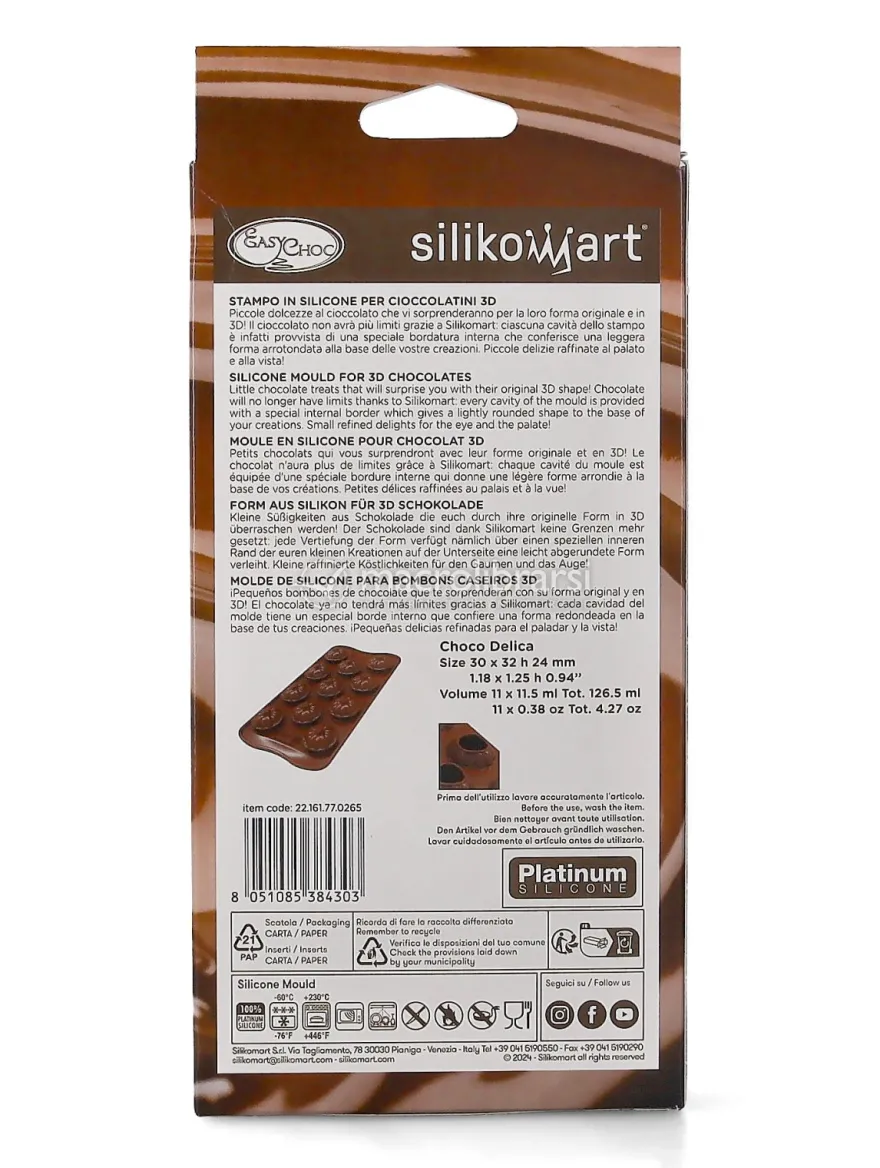 Choco Delica Halloween - Stampini in Silicone per Cioccolatini Zucche 3D