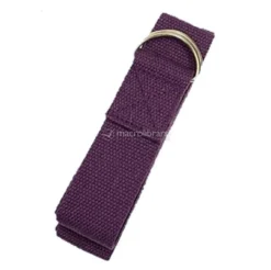 Cintura Per Yoga Con Anello A D In Cotone - Viola - 250x3 cm