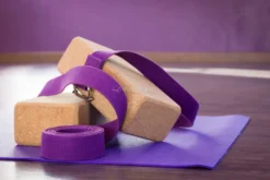 Cintura Per Yoga Con Anello A D In Cotone - Viola - 250x3 cm
