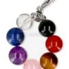 Ciondolo Chakra con Perle di Pietre Dure e Gancio in Acciaio