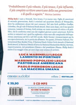 Cofanetto Audiolibri Philip Roth - 5 Cd Mp3