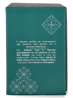 Cofanetto "Giardini Mediterranei" Selezione di Infusi e Tisane Biologiche con Tazza