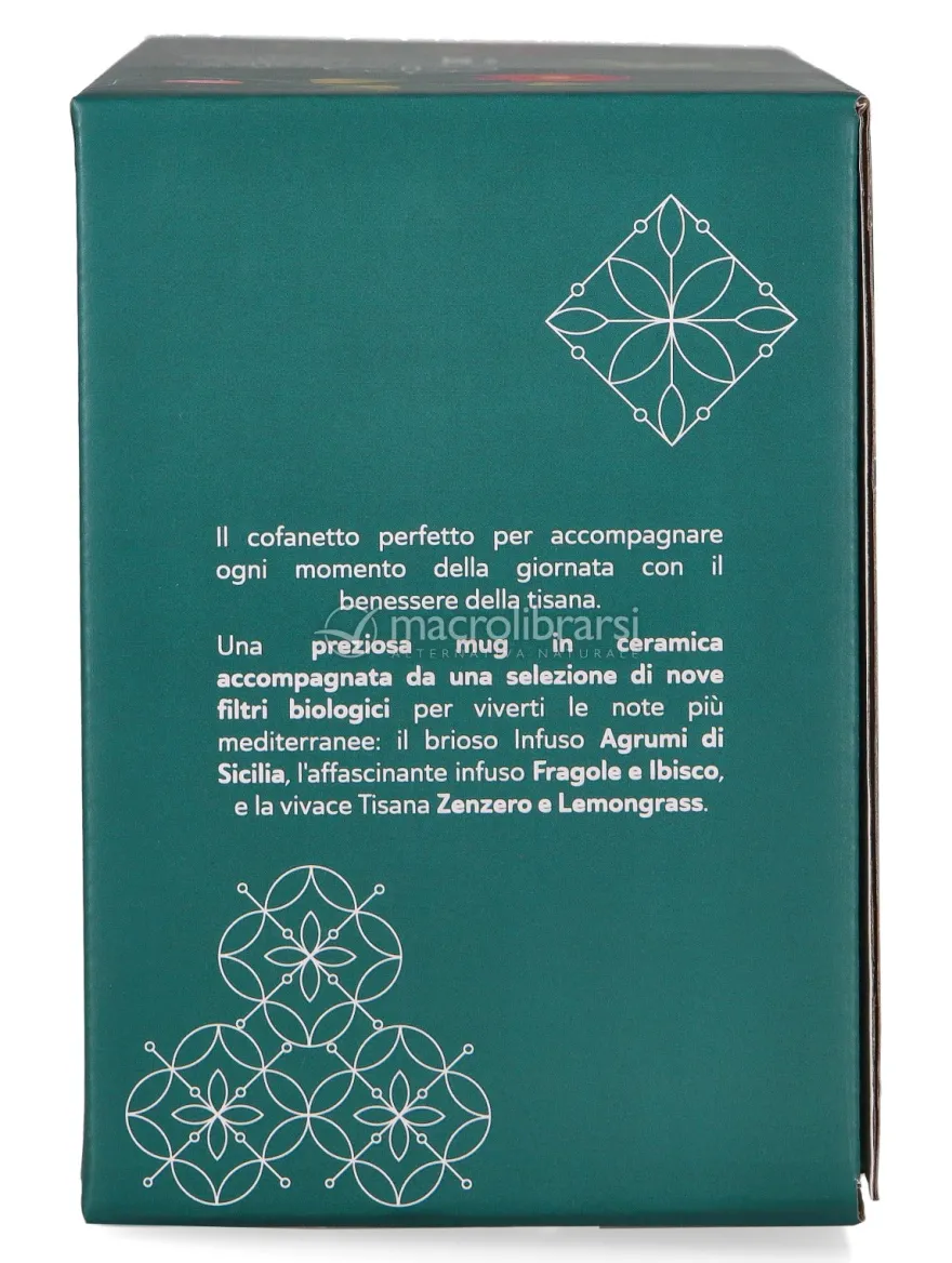 Cofanetto "Giardini Mediterranei" Selezione di Infusi e Tisane Biologiche con Tazza