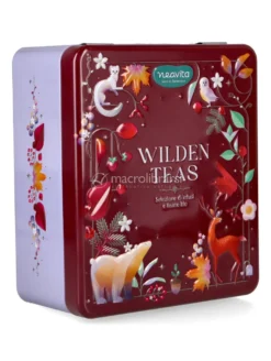 Cofanetto Latta "Wilden Teas" con 4 Scomparti Bordeaux